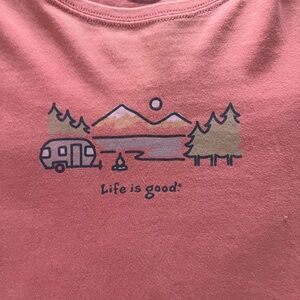Life Is Good Women's Pink Scenic Long Sleeve Tee